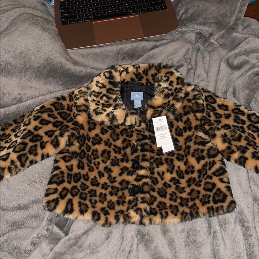Faux cheetah fur jacket